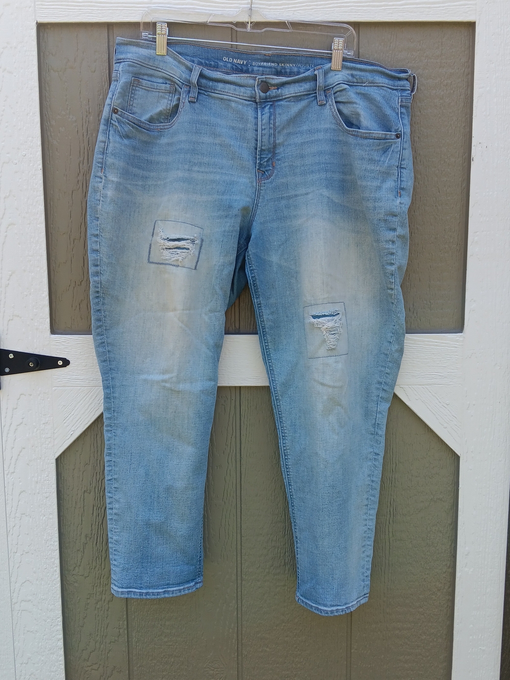Old Navy Light Blue Distressed Women's Boyfriend Skinny Ankle Jeans Size 16